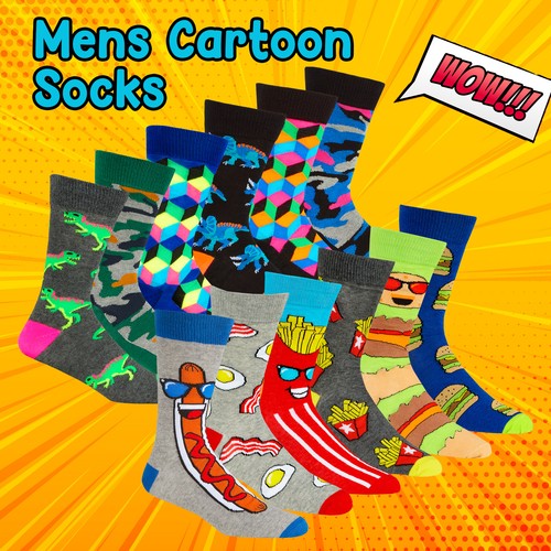 Mens funky socks crew mid - socks, calf