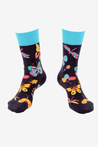 Butterfly printed socks - printed,