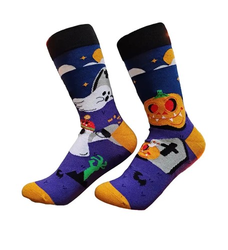 Halloween socks pumpkin funny - socks,,